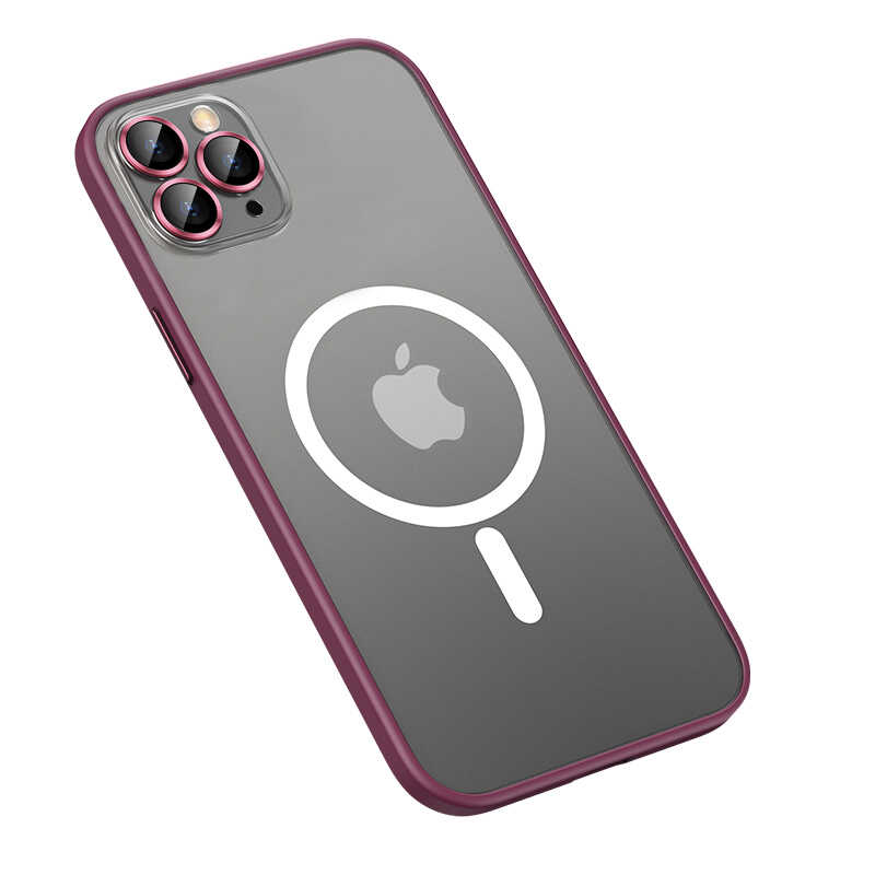 Apple iPhone 11 Pro Max Kılıf Zore Mokka Wireless Kapak Koyu Mor