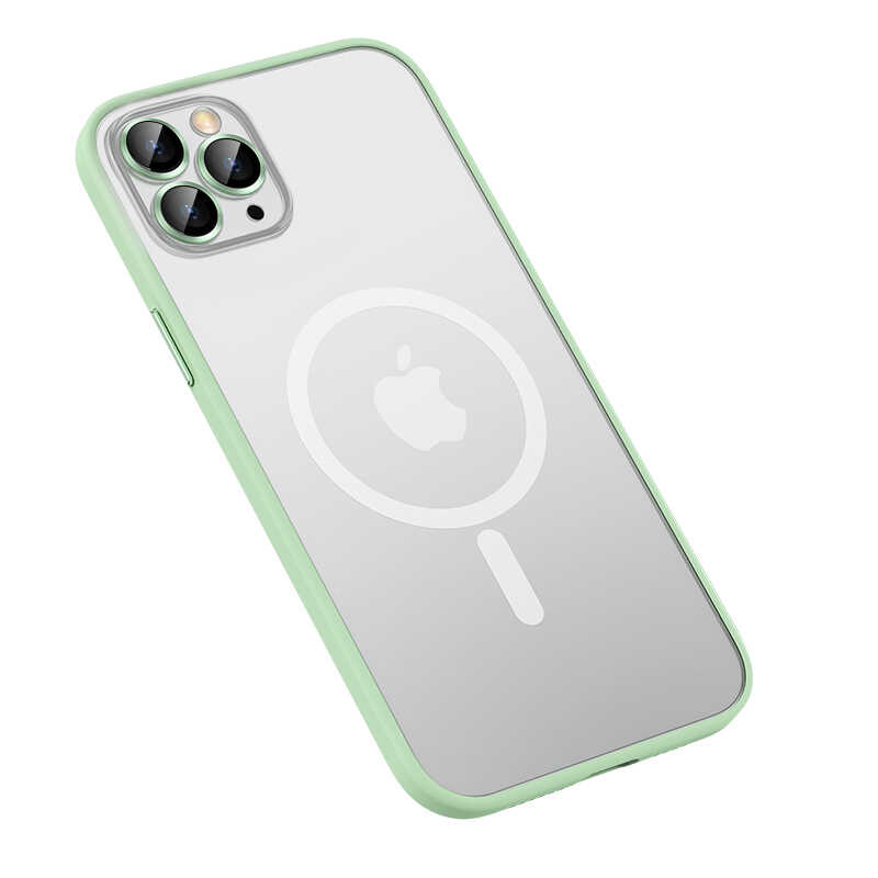 Apple iPhone 11 Pro Max Kılıf Zore Mokka Wireless Kapak Yeşil