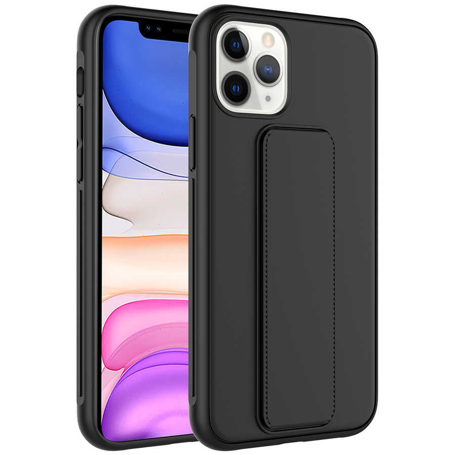 Apple iPhone 11 Pro Max Kılıf Zore Qstand Kapak Pembe