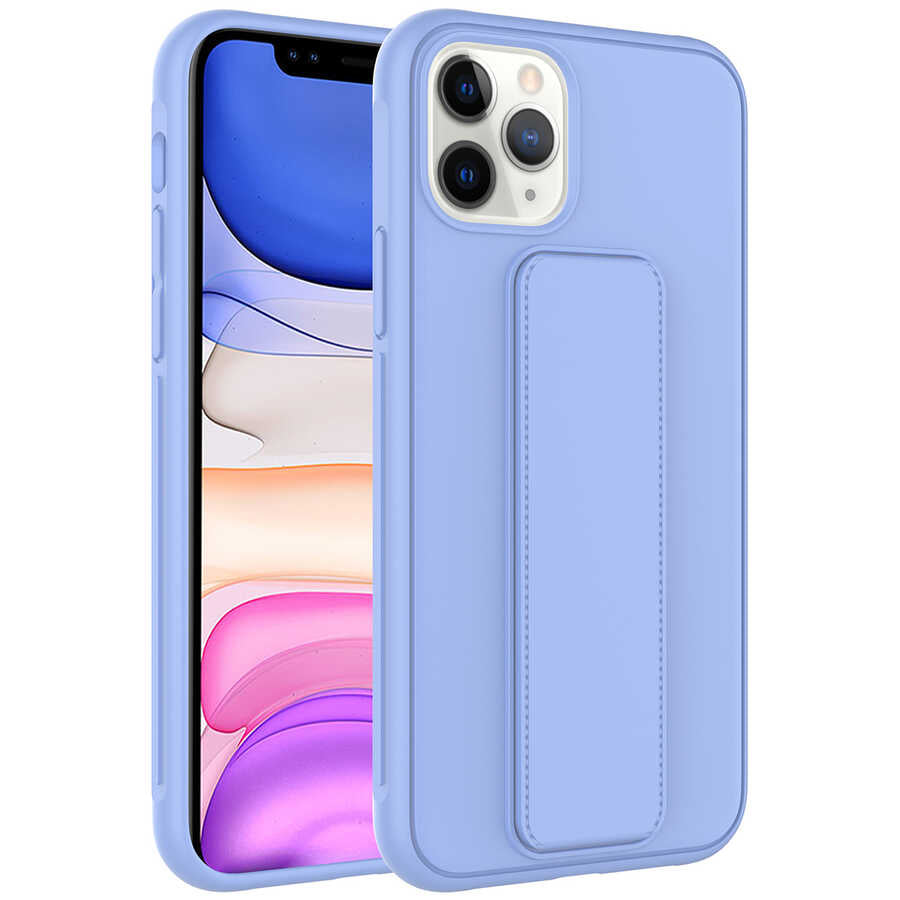 Apple iPhone 11 Pro Max Kılıf Zore Qstand Kapak Lila