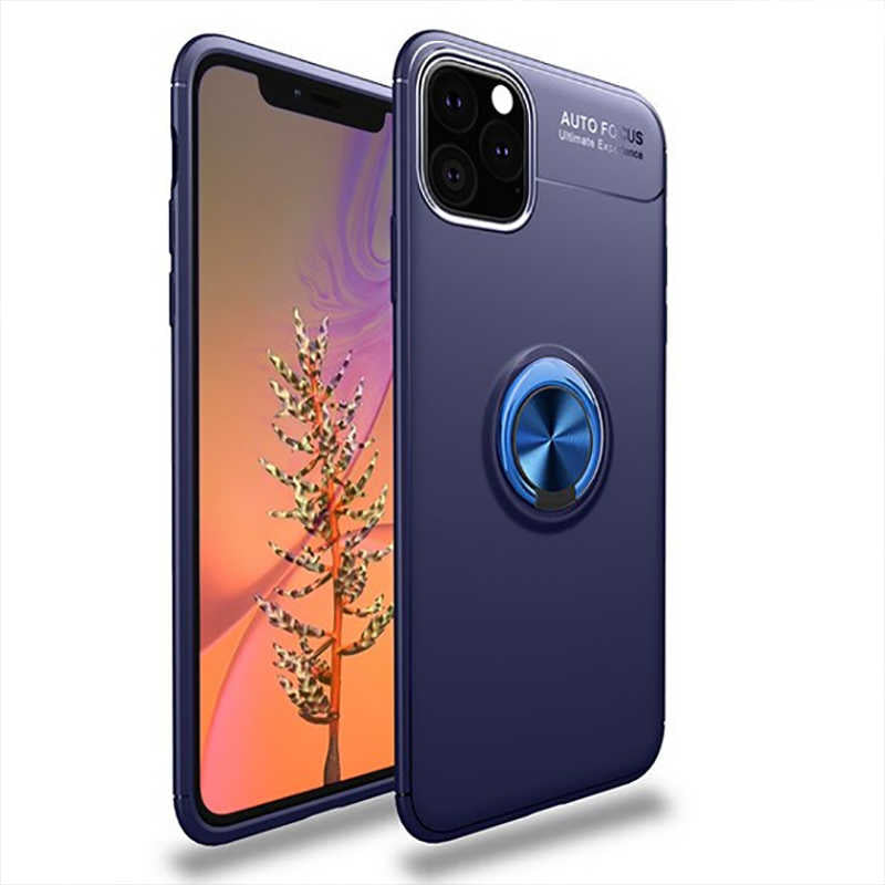 Apple iPhone 11 Pro Max Kılıf Zore Ravel Silikon Kapak Siyah-Mavi