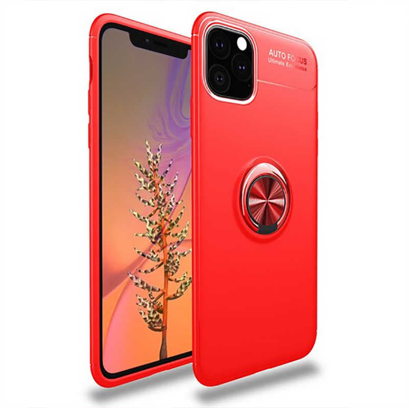 Apple iPhone 11 Pro Max Kılıf Zore Ravel Silikon Kapak Siyah-Kırmızı