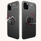 Apple iPhone 11 Pro Max Kılıf Zore Ravel Silikon Kapak Siyah-Rose Gold