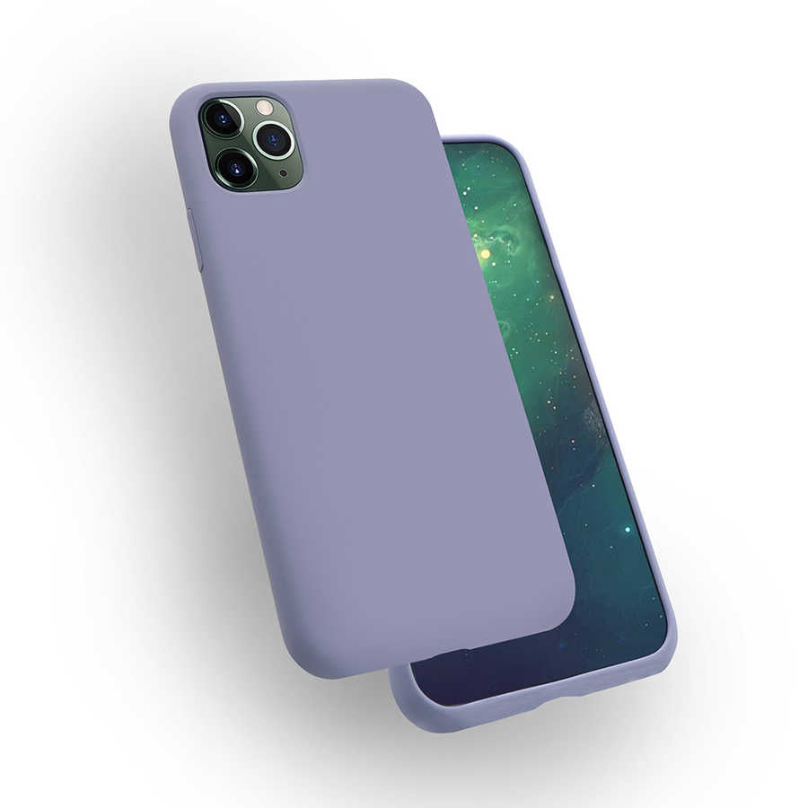 Apple iPhone 11 Pro Max Kılıf Zore Silk Silikon Lila
