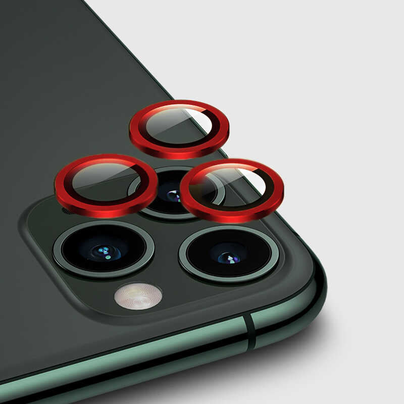 Apple iPhone 11 Pro Zore CL-02 Kamera Lens Koruyucu Kırmızı