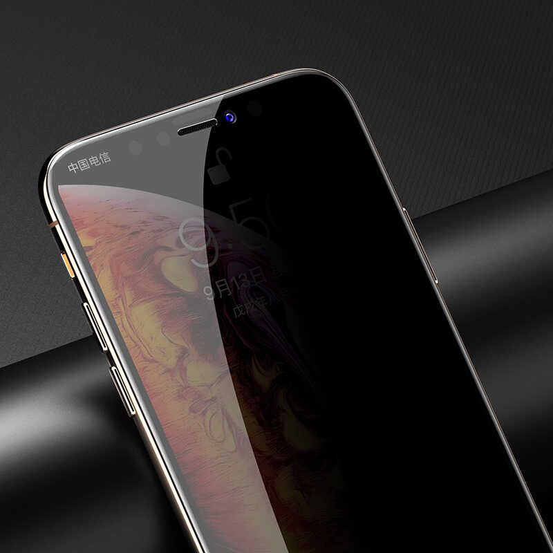 Apple iPhone 12 Davin 5D Privacy Cam Ekran Koruyucu Siyah