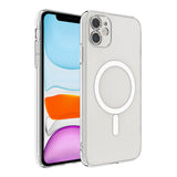 Apple iPhone 12 Kamera Korumalı M-Safe Şarj Özellikli Şeffaf Zore London Sert PC Kapak Şeffaf