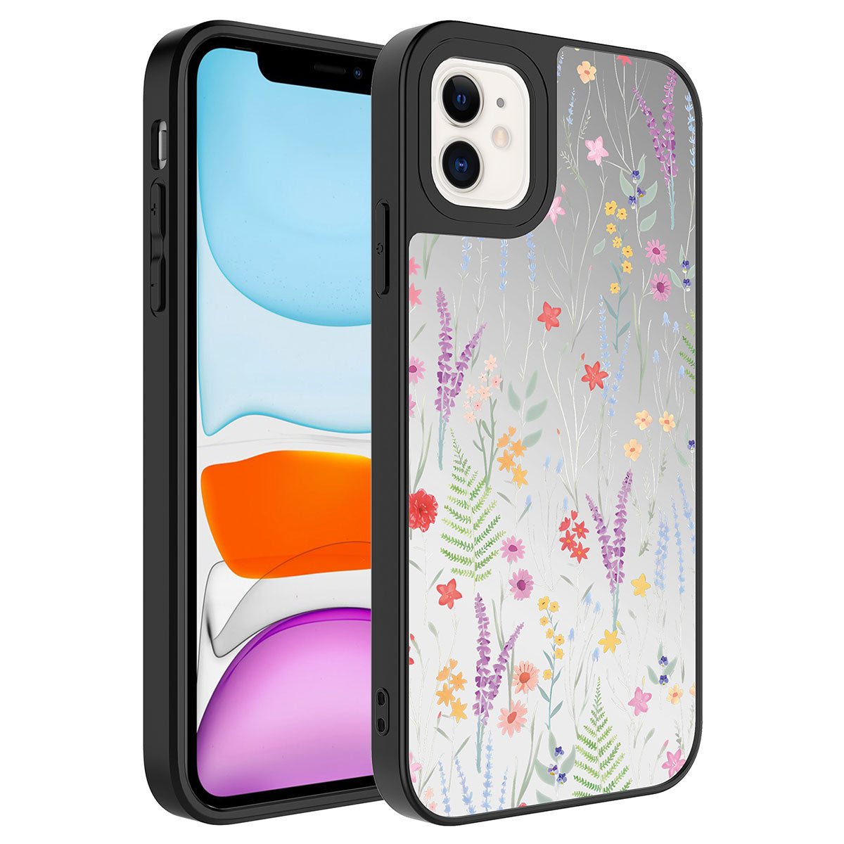 Apple iPhone 12 Kılıf Aynalı Desenli Kamera Korumalı Parlak Zore Mirror Kapak Dallar
