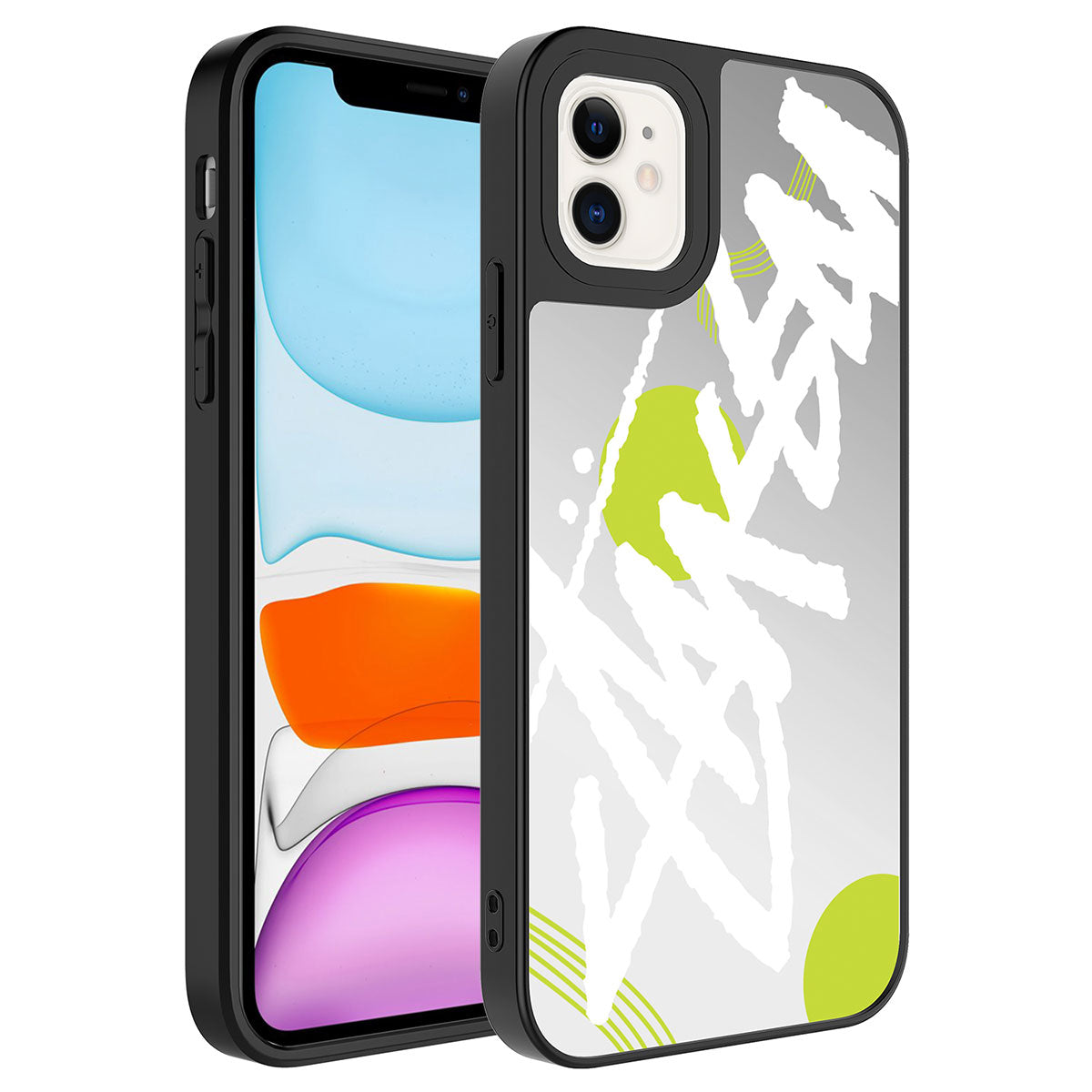 Apple iPhone 12 Kılıf Aynalı Desenli Kamera Korumalı Parlak Zore Mirror Kapak Yazı