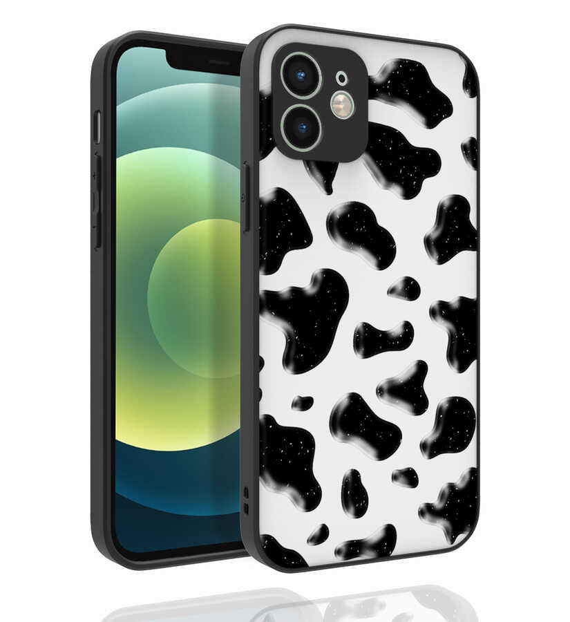 Apple iPhone 12 Kılıf Desenli Kamera Korumalı Parlak Zore Nora Kapak NO5