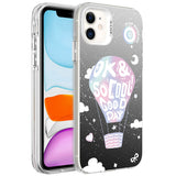 Apple iPhone 12 Kılıf Desenli Zore Silver Sert Kapak Balon