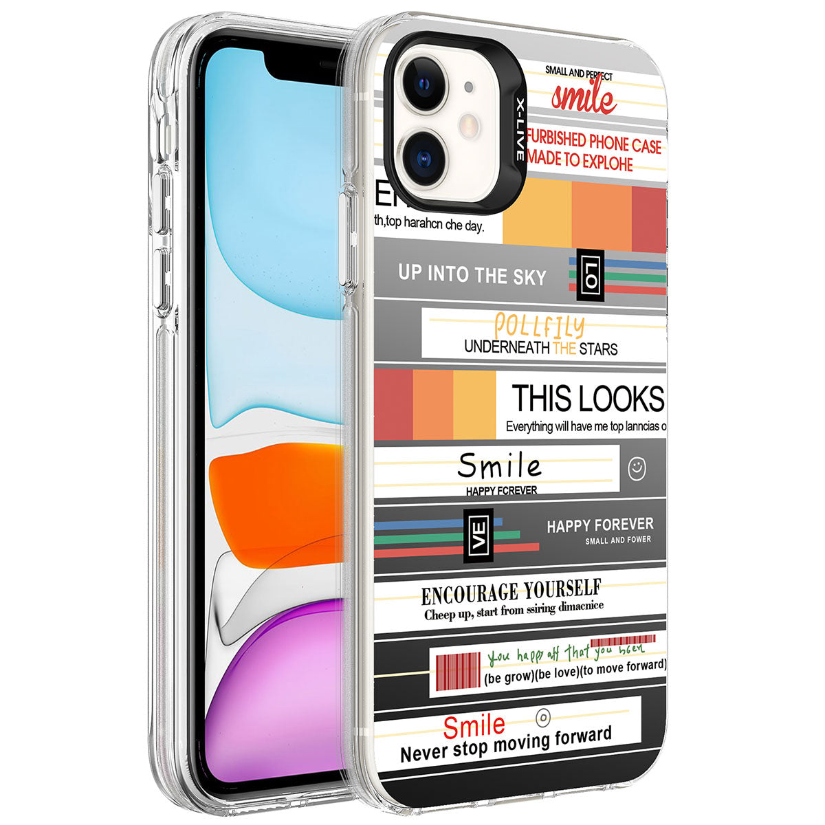 Apple iPhone 12 Kılıf Desenli Zore Silver Sert Kapak Kalp