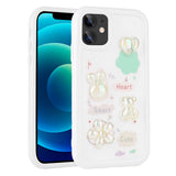 Apple iPhone 12 Kılıf Kabartma Figürlü Parlak Zore Toys Silikon Kapak Beyaz