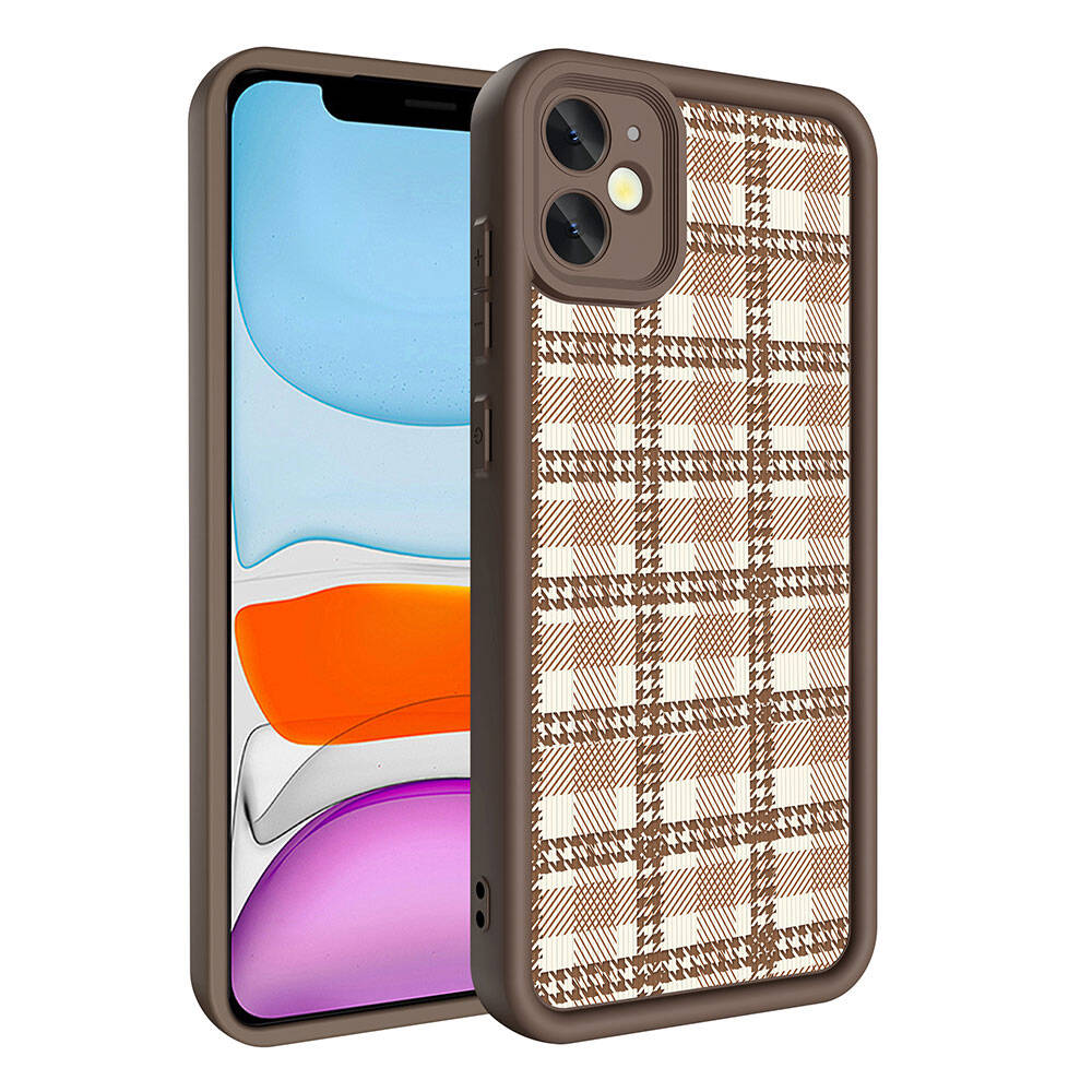 Apple iPhone 12 Kılıf Kamera Korumalı Baskılı Arka Yüzey Zore Klas Kapak Beyaz