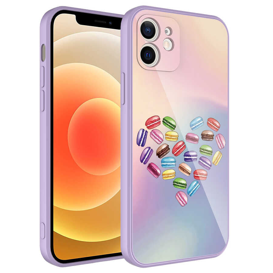 Apple iPhone 12 Kılıf Kamera Korumalı Desenli Sert Silikon Zore Epoksi Kapak NO1