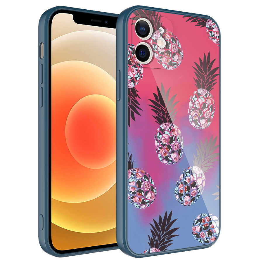 Apple iPhone 12 Kılıf Kamera Korumalı Desenli Sert Silikon Zore Epoksi Kapak NO3