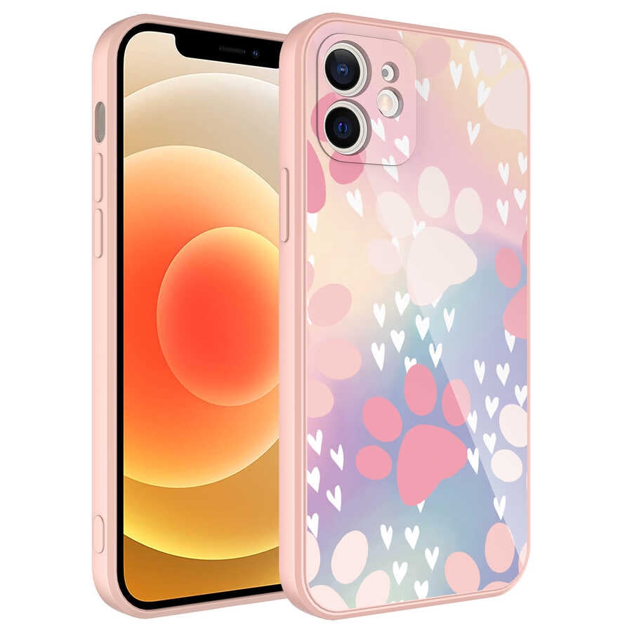Apple iPhone 12 Kılıf Kamera Korumalı Desenli Sert Silikon Zore Epoksi Kapak NO4