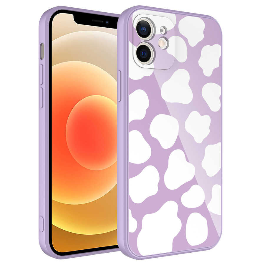 Apple iPhone 12 Kılıf Kamera Korumalı Desenli Sert Silikon Zore Epoksi Kapak NO6