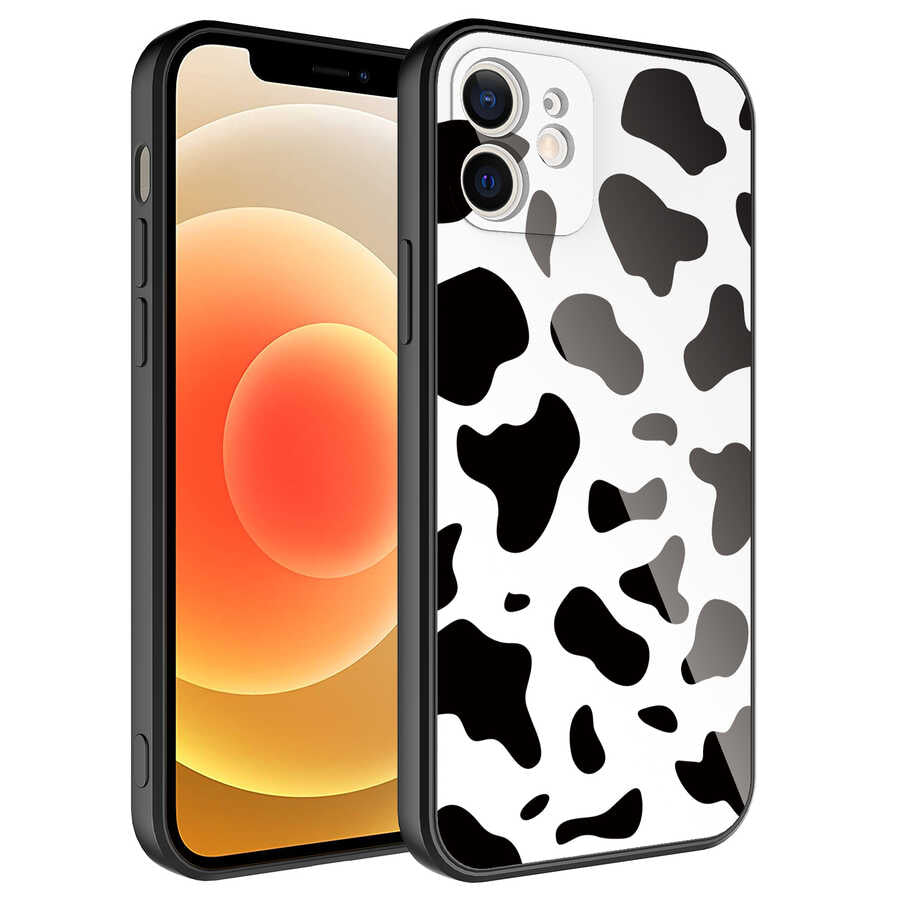 Apple iPhone 12 Kılıf Kamera Korumalı Desenli Sert Silikon Zore Epoksi Kapak NO7
