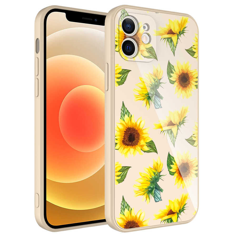 Apple iPhone 12 Kılıf Kamera Korumalı Desenli Sert Silikon Zore Epoksi Kapak NO9