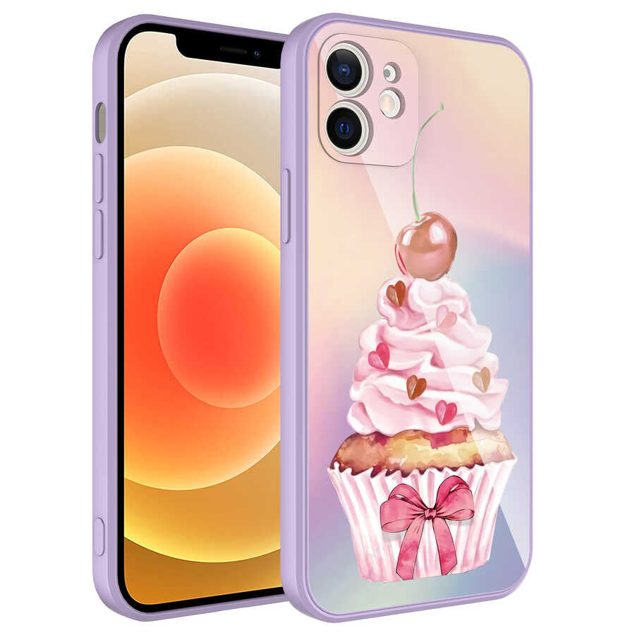 Apple iPhone 12 Kılıf Kamera Korumalı Desenli Sert Silikon Zore Epoksi Kapak NO11