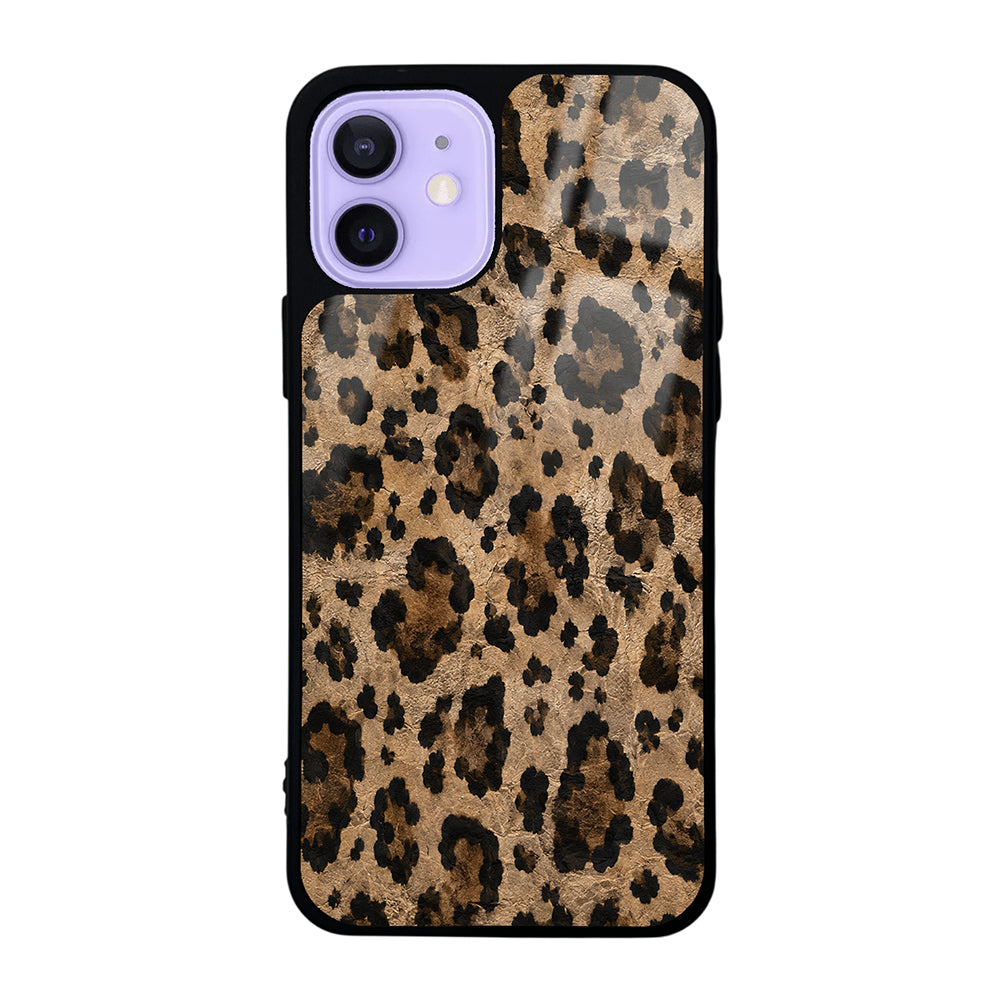 Apple iPhone 12 Kılıf Kamera Korumalı Desenli Zore Lusi Kapak Kahve Leopar