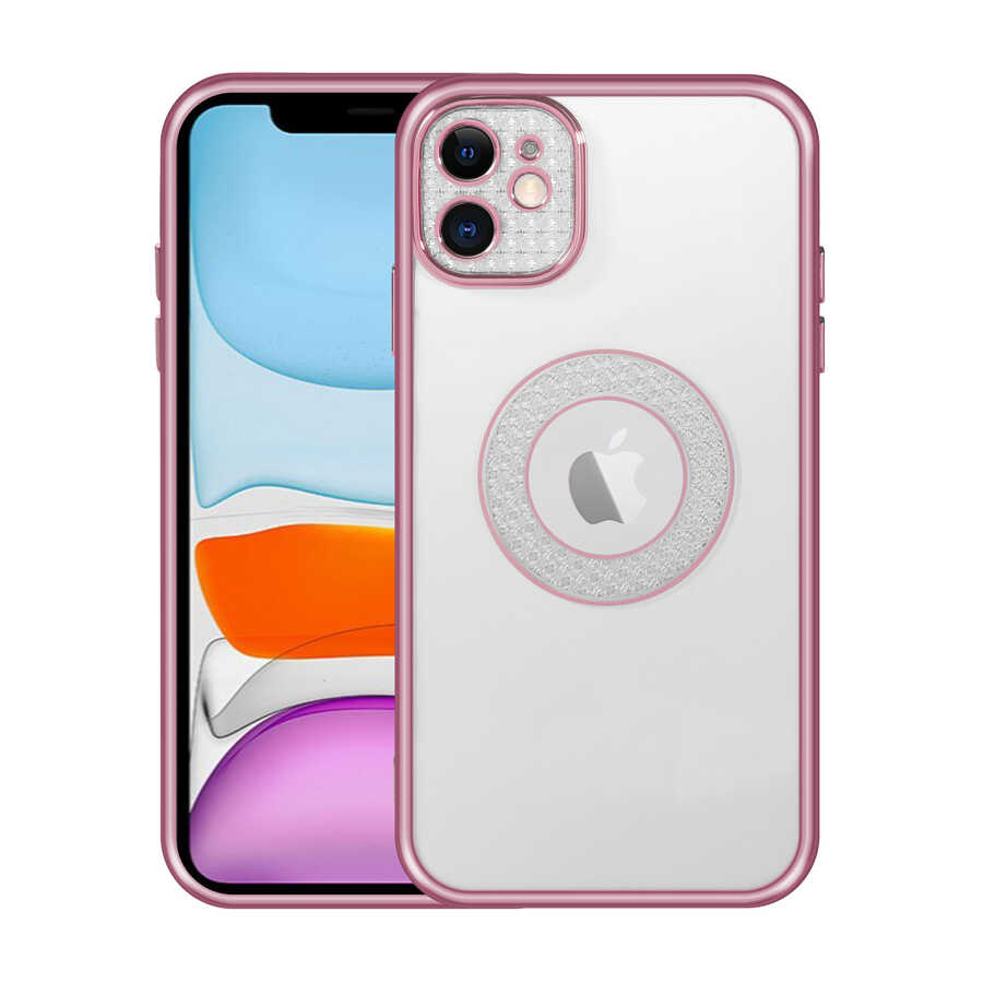 Apple iPhone 12 Kılıf Kamera Korumalı Logo Gösteren Zore Esta Kapak Siyah