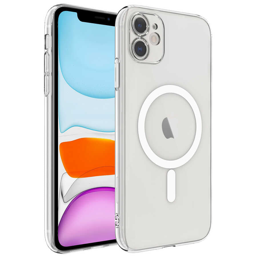 Apple iPhone 12 Kılıf Kamera Korumalı M-safe Sert PC Zore Porto Kapak Renksiz