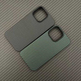 Apple iPhone 12 Kılıf Karbon Fiber Tasarımlı Zore Karbono Kapak Koyu Yeşil