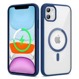 Apple iPhone 12 Kılıf M-safe Wireless Şarj Özellikli Silikon Zore Ege Kapak Mavi