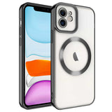 Apple iPhone 12 Kılıf M-safe Wireless Şarj Özellikli Zore Setro Silikon Siyah