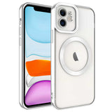 Apple iPhone 12 Kılıf M-safe Wireless Şarj Özellikli Zore Setro Silikon Gümüş