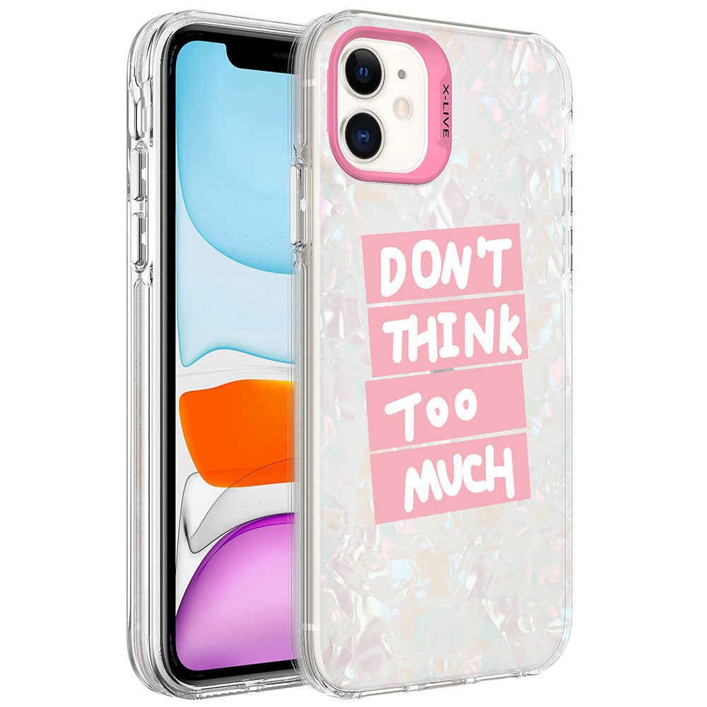 Apple iPhone 12 Kılıf Mermer Desenli Zore Marbello Kapak Pembe