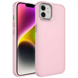 Apple iPhone 12 Kılıf Metal Çerçeve ve Buton Tasarımlı Silikon Zore Luna Kapak Koyu Yeşil