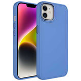 Apple iPhone 12 Kılıf Metal Çerçeve ve Buton Tasarımlı Silikon Zore Luna Kapak Lavendery Gray