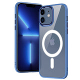Apple iPhone 12 Kılıf Wireless Şarj Özellikli Zore Krom M-safe Silikon Kapak Lavendery Gray