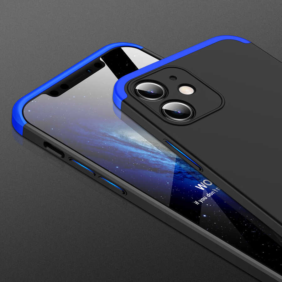 Apple iPhone 12 Kılıf Zore Ays Kapak Siyah-Kırmızı