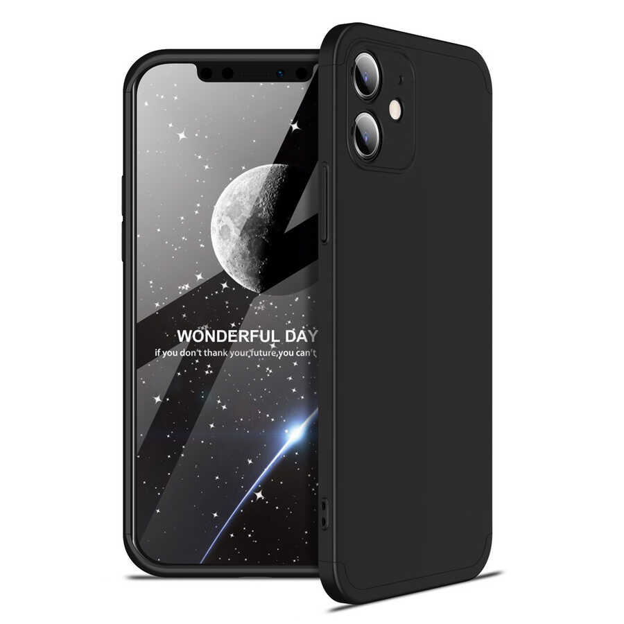Apple iPhone 12 Kılıf Zore Ays Kapak Siyah