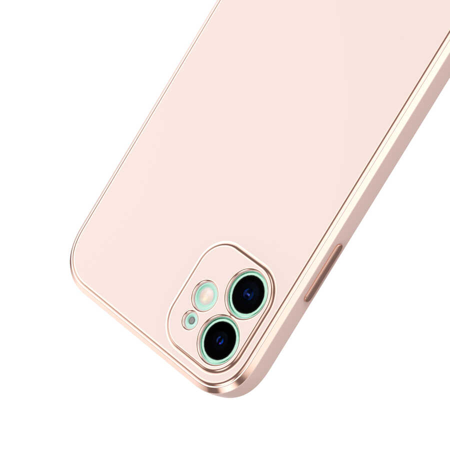 Apple iPhone 12 Kılıf Zore Bark Kapak Rose Gold