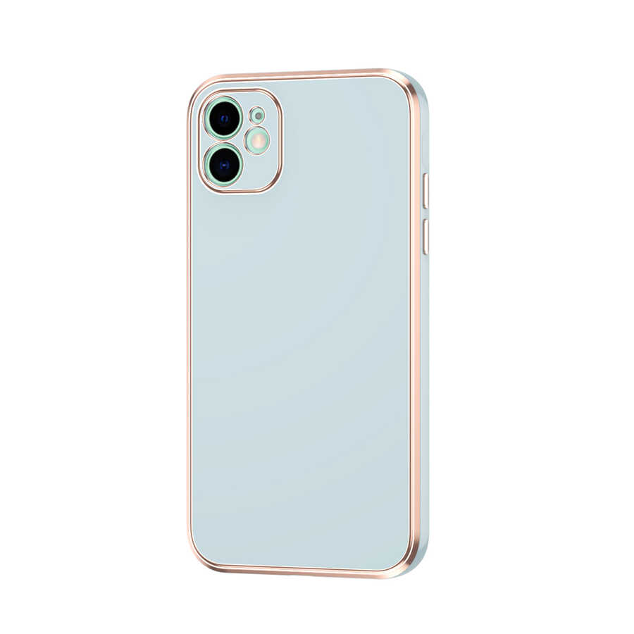 Apple iPhone 12 Kılıf Zore Bark Kapak Mavi Açık