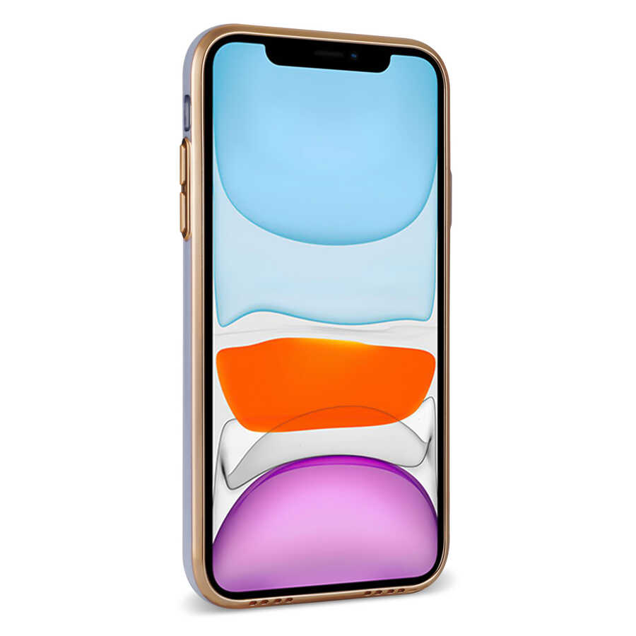 Apple iPhone 12 Kılıf Zore Bark Kartlıklı Kapak Beyaz