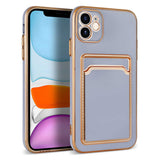 Apple iPhone 12 Kılıf Zore Bark Kartlıklı Kapak Lila