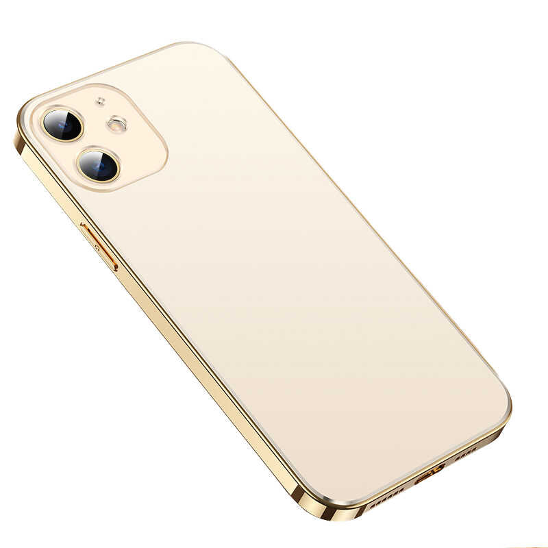 Apple iPhone 12 Kılıf Zore Bobo Kapak Gold