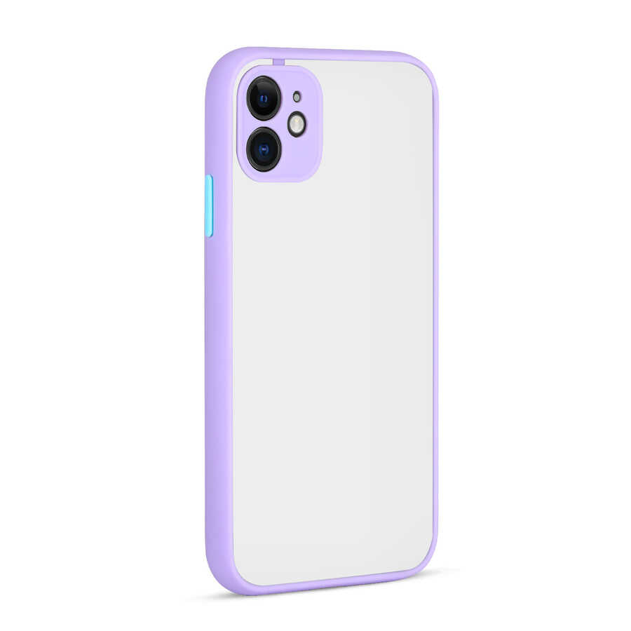 Apple iPhone 12 Kılıf Zore Hux Kapak Lila