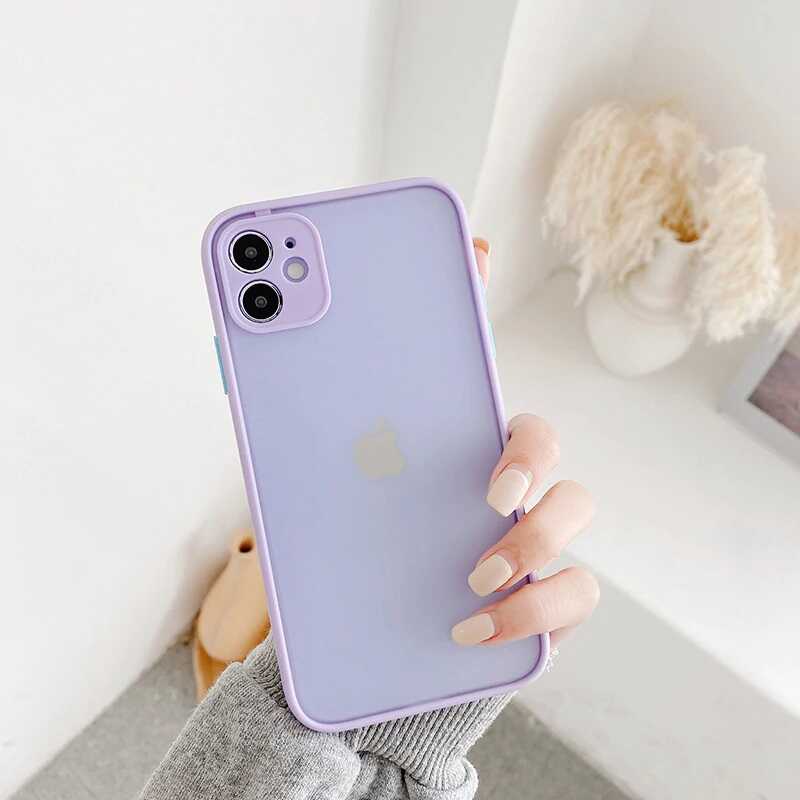 Apple iPhone 12 Kılıf Zore Hux Kapak Lila