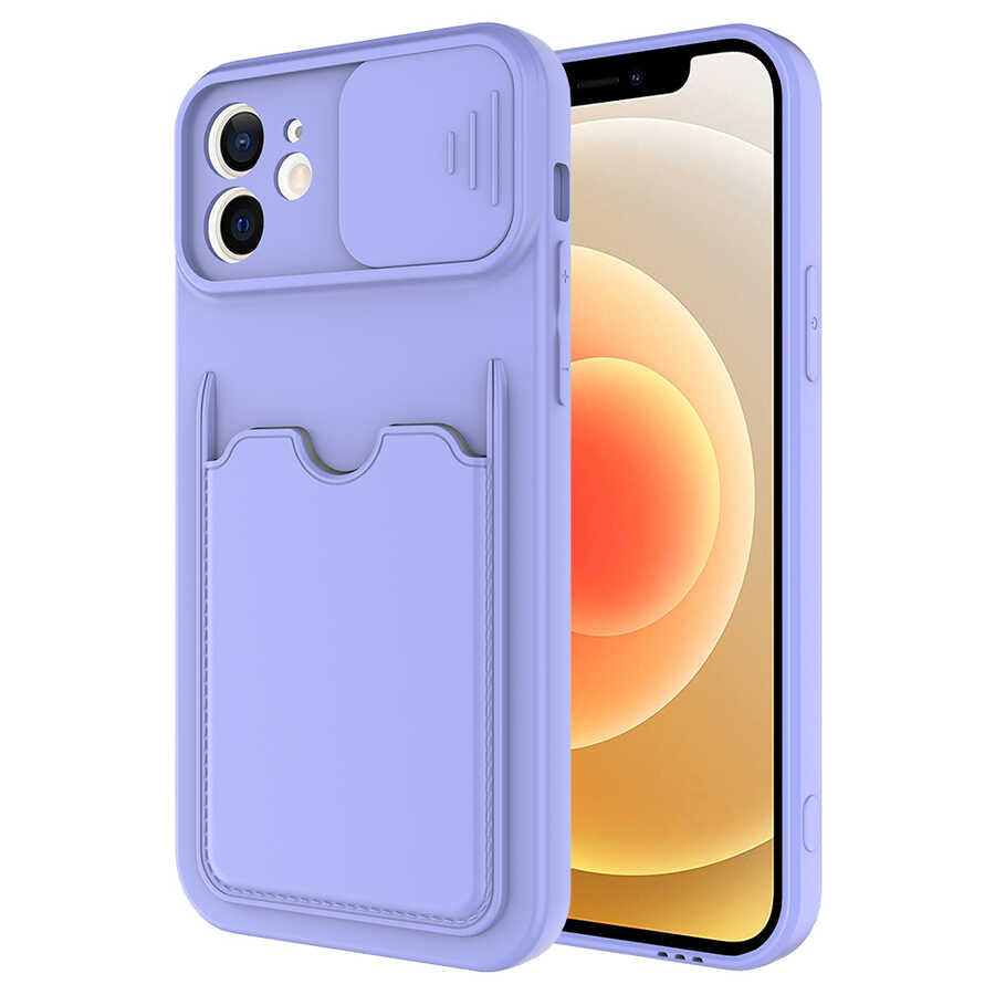 Apple iPhone 12 Kılıf Zore Kartix Kapak Lila