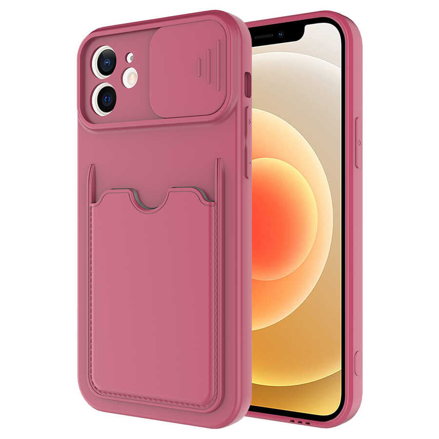 Apple iPhone 12 Kılıf Zore Kartix Kapak Koyu Mor