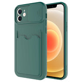 Apple iPhone 12 Kılıf Zore Kartix Kapak Koyu Yeşil