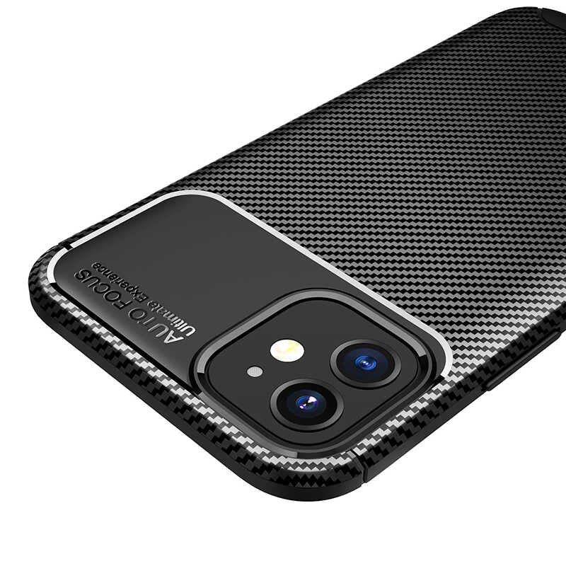 Apple iPhone 12 Kılıf Zore Negro Silikon Kapak Siyah
