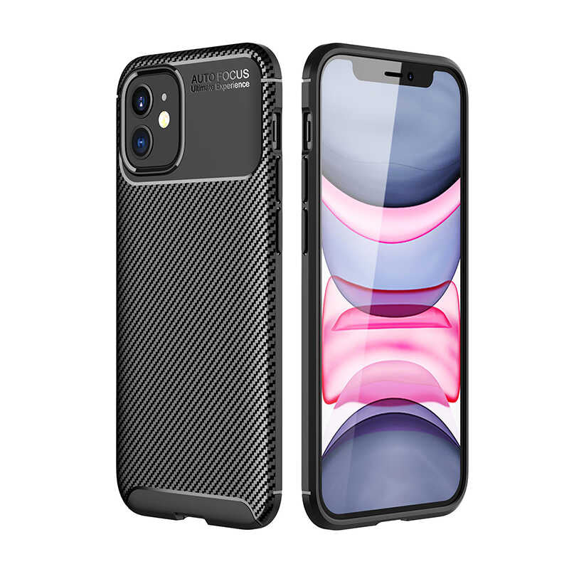Apple iPhone 12 Kılıf Zore Negro Silikon Kapak Siyah